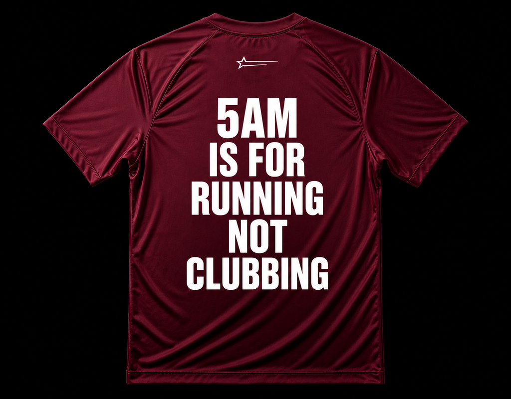 5AM IS FOR RUNNING NOT CLUBBING SHIRT - RED